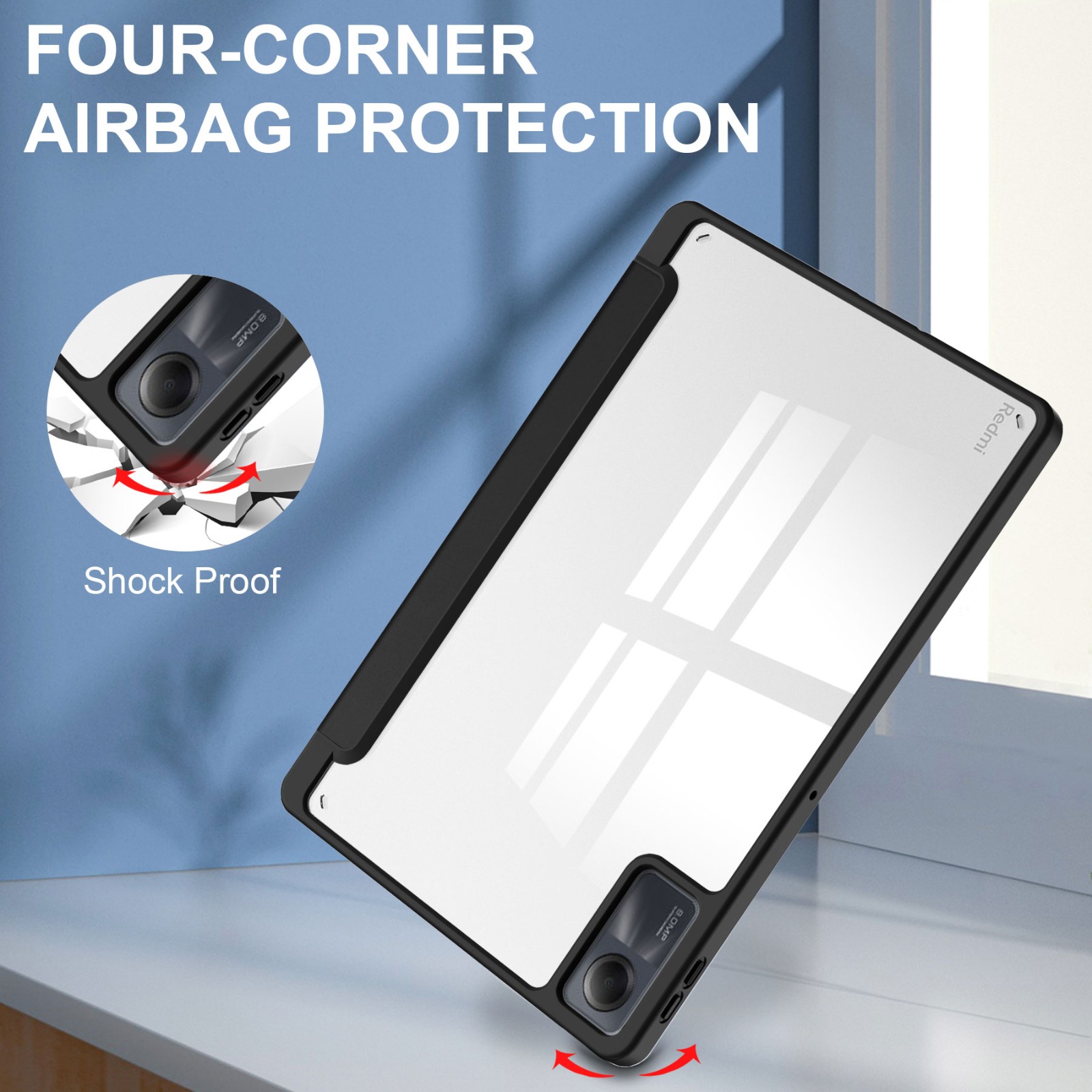 For Xiaomi Redmi Pad SE 11'' Pen Holder Slim Fold Leather Smart