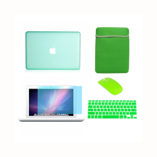 Bag Keyboard Cover 4in1 Rubberized GREEN Case for Macbook PRO 13/" LCD Screen