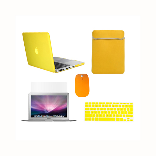 4 in 1 HOT BLUE Rubberized Case for Macbook Pro 13/" A1425 Retina+Key+LCD+BAG