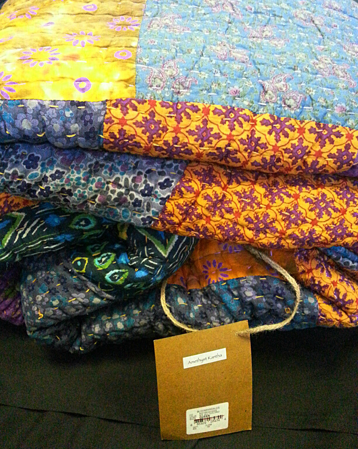 department store amethyst kantha queen cotton quilt