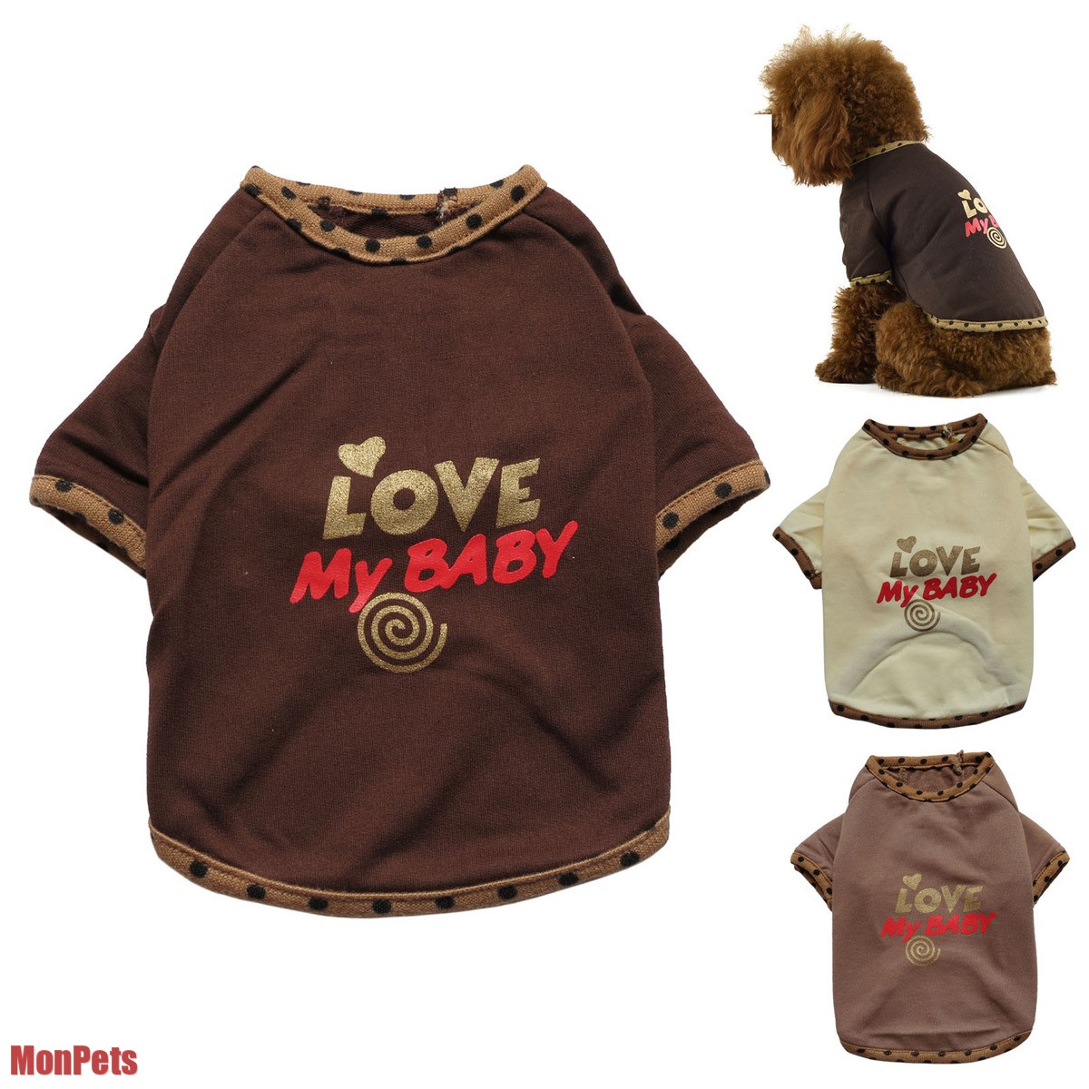 LOVE My BABY Cute Dog TShirt Tee Shirt Pet Apparel Dog Clothes Cotton
