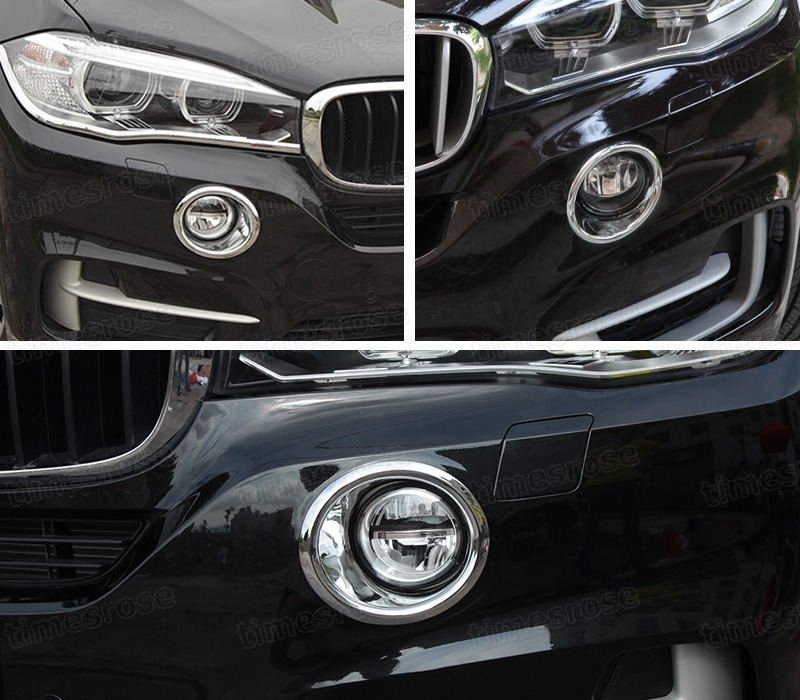 Chrome Front Fog Lamps Light Frame Cover Trim Fit for BMW X5 2014