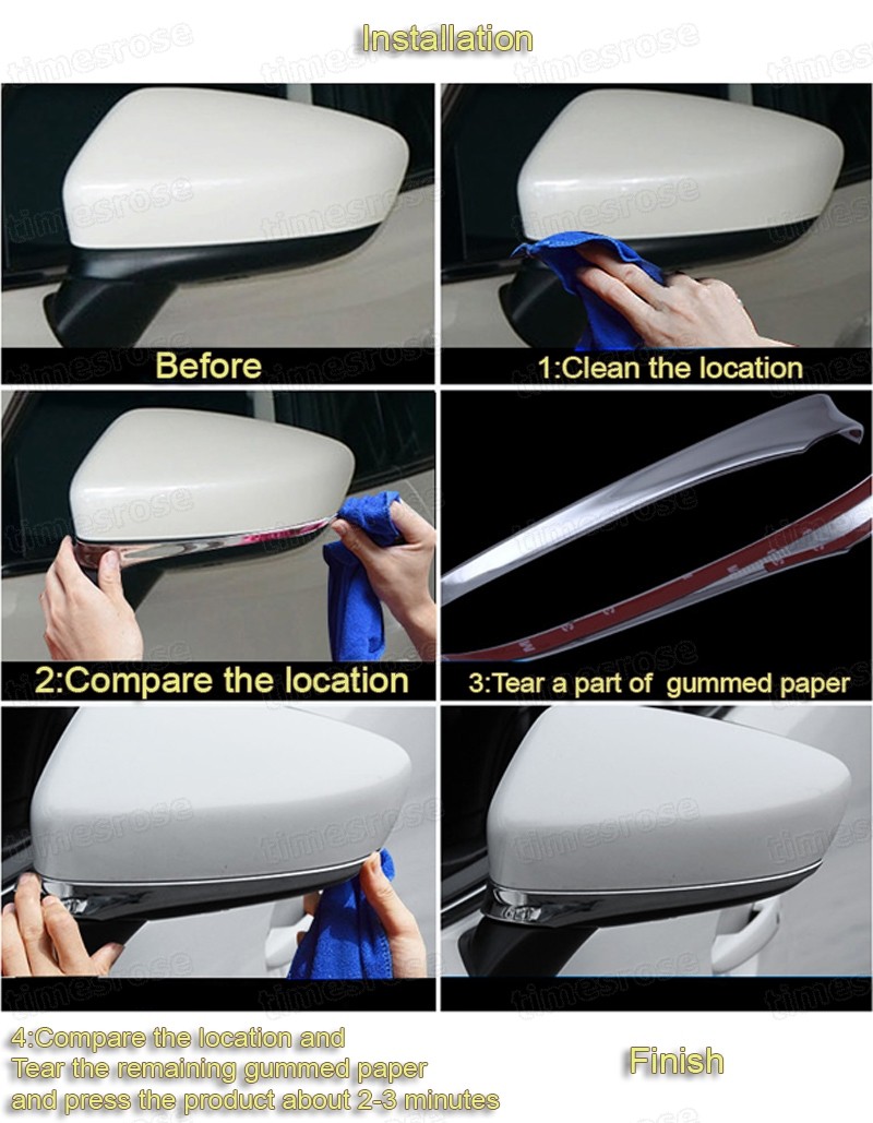 Chrome Rearview Side Mirror Cover Trim Strip Fit for Mazda 6 Atenza