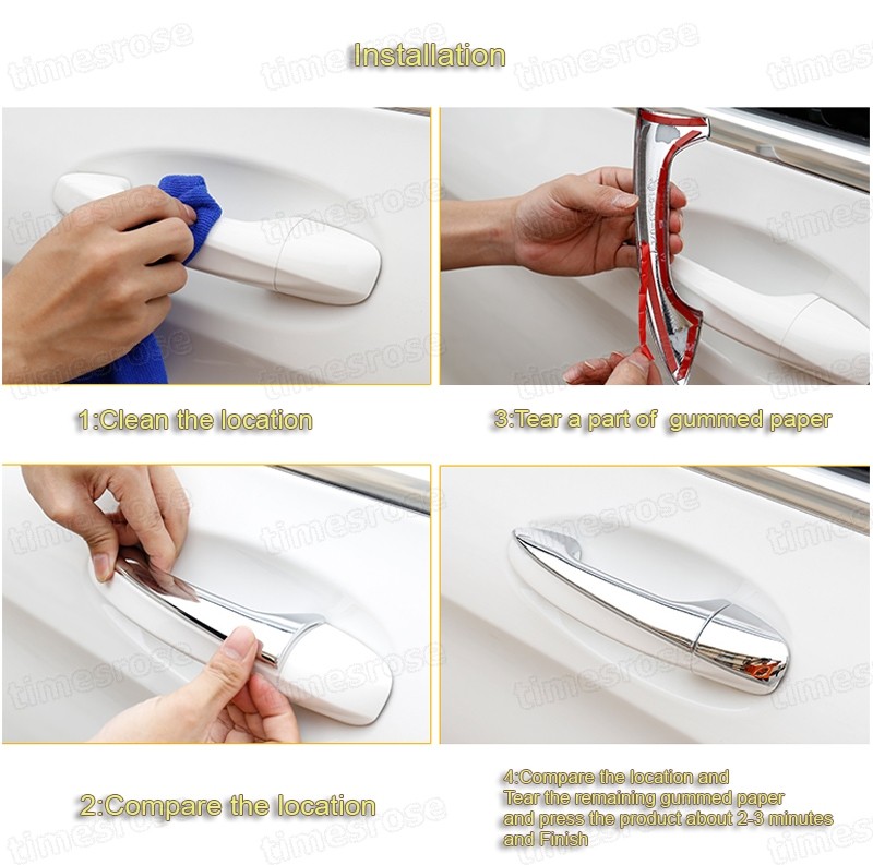 5pcs Chrome Outer Side Car Door Handle Cover Trim for 2017 Mercedes Benz E-Class