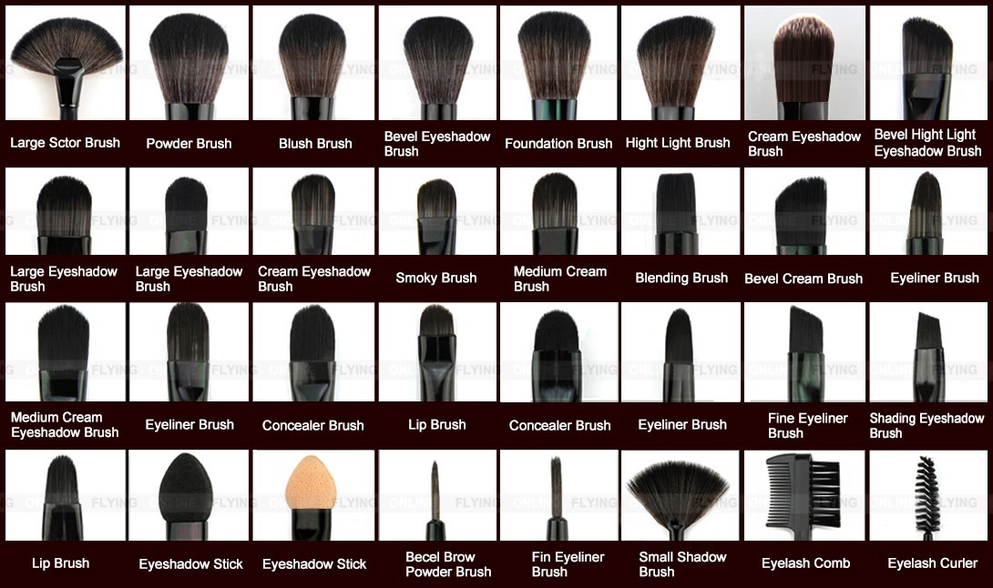 Details about Vander 32pcs Professional Soft Cosmetic Eyebrow Shadow Makeup Brush Set Kit Case