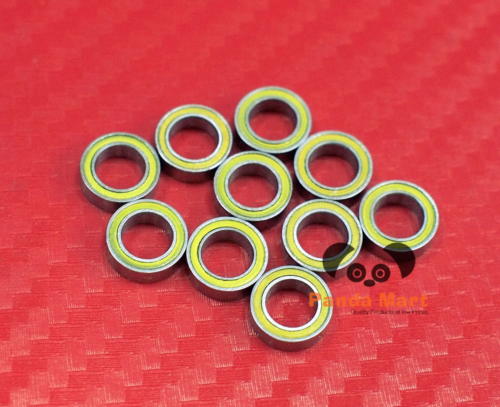 10pcs MR74-2RS Yellow Rubber Sealed Ball Bearing Bearings 4*7*2.5 4x7x2.5 mm