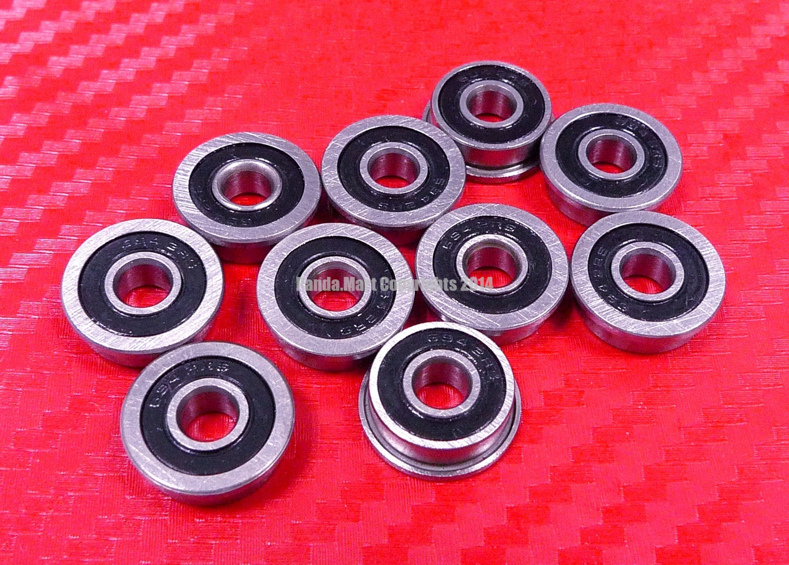Flanged Metal Rubber Sealed Ball Bearing F606RS 6x17x6 mm 10pcs F606-2RS