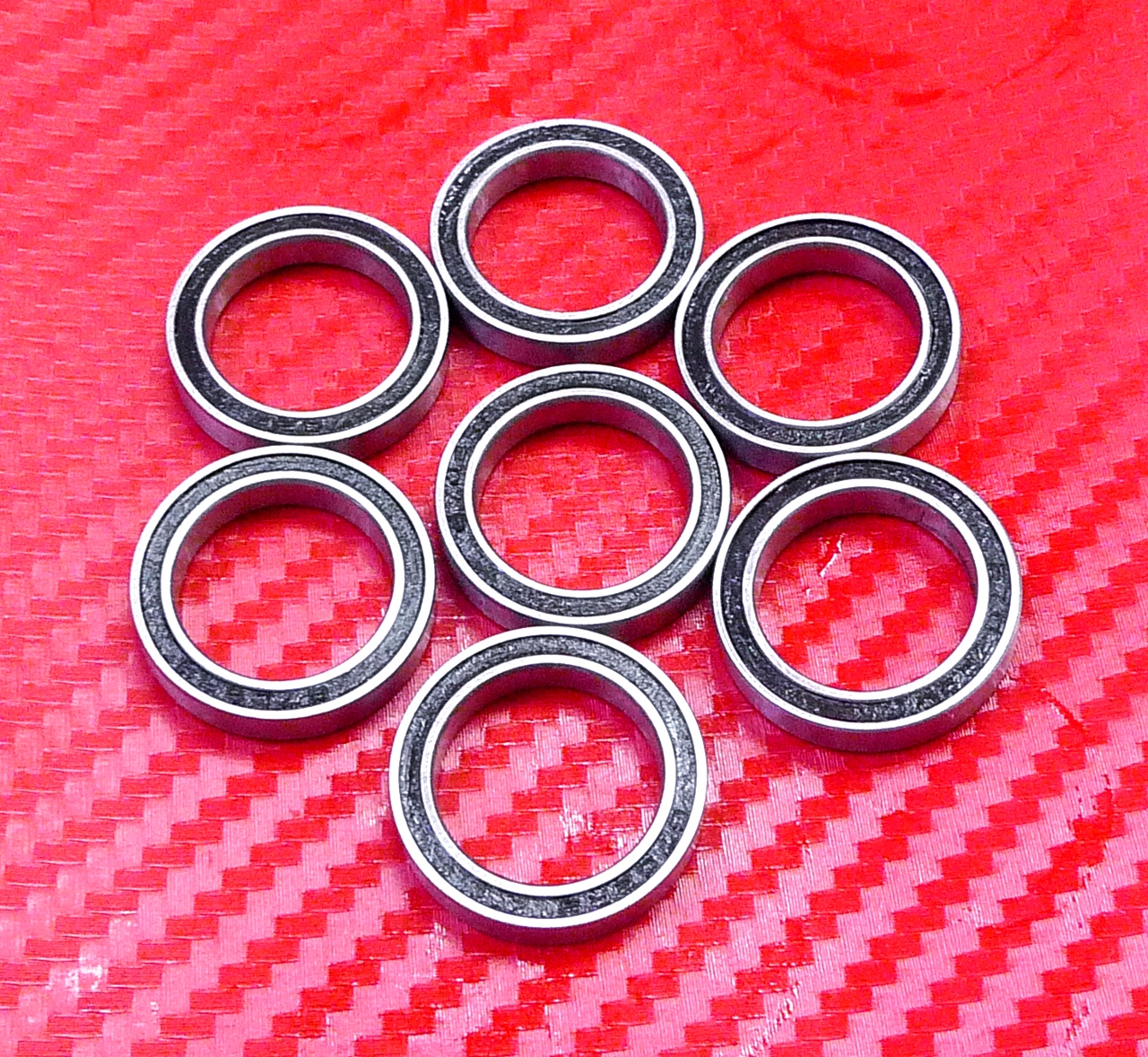 Orange 10 Pcs Rubber Double Sealed Ball Bearing 695RS 695-2RS 5x13x4 mm