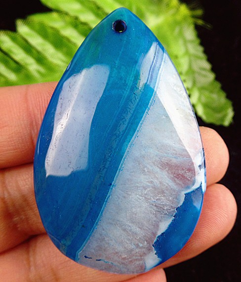 beautiful unique sea green teardrop druzy geode agate pendant