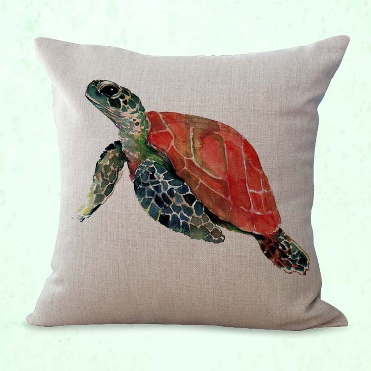 Us Seller Beach Sea Life Turtle Ocean Animal Cushion Cover Throw