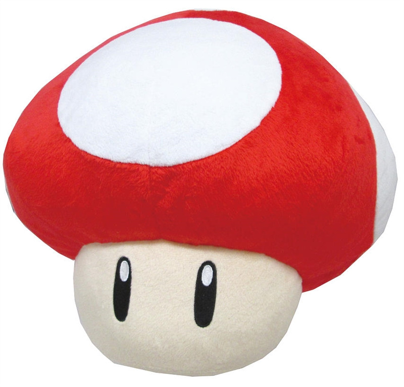 New Red Super Mushroom Pillow 1396 Nintendo Usa Super Mario