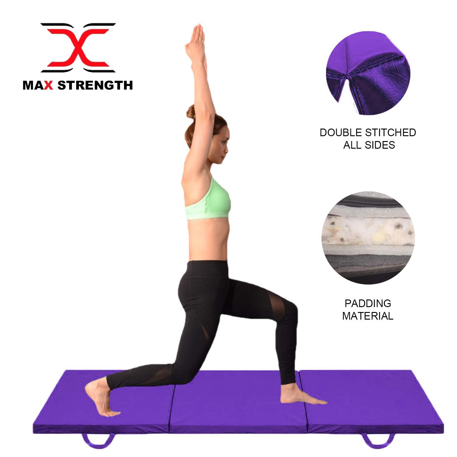 Tri Pliant Gym Tapis de yoga mousse épaisse Exercice Fitness 6 ft x2/" multi usage environ 0.61 m environ 1.83 m X 2 FT