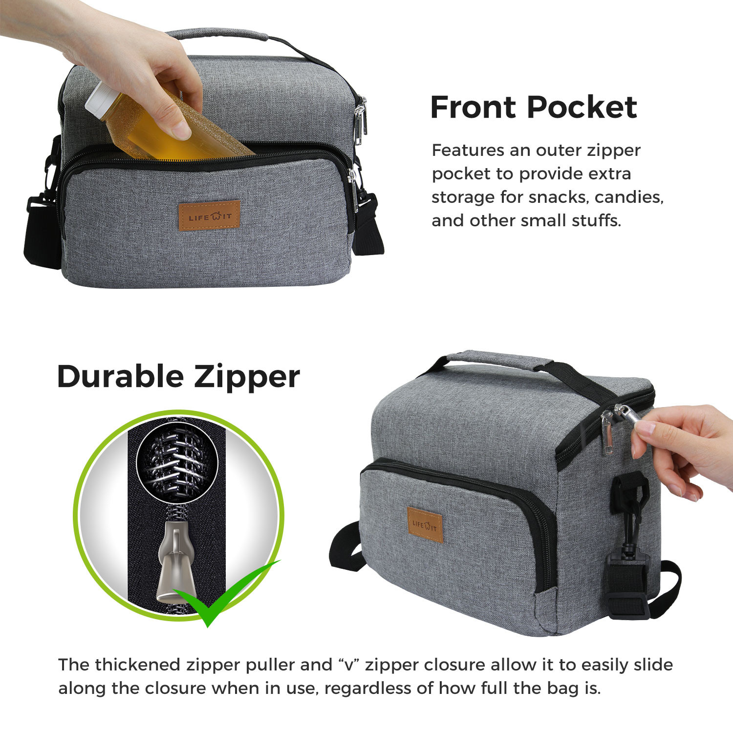 Lifewit 7 L Double compartiment Sac-repas isotherme avec Ice Pack Pour Adultes//Hommes//Wom