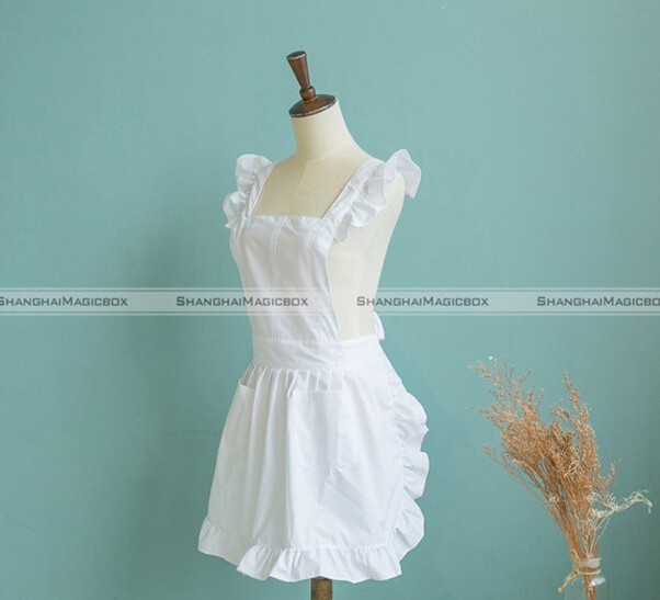 White Victorian Lace Bib Apron Pinafore Maid Cinderella Alice Mrs Santa X/'mas