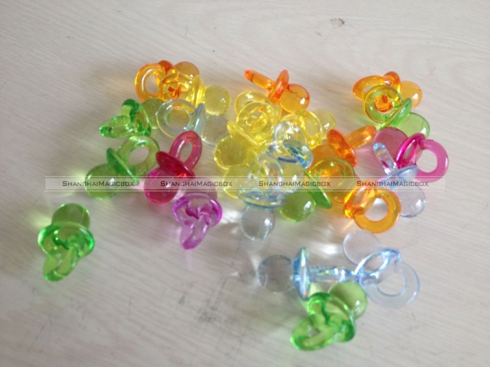 30pcs Acrylic Plastic Color Transparent Candy Color Glossy Pacifier Pendants