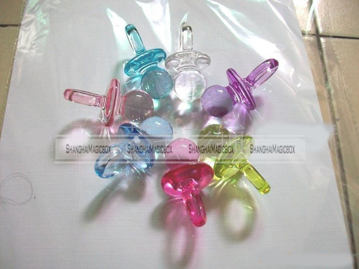 30pcs Acrylic Plastic Color Transparent Candy Color Glossy Pacifier Pendants