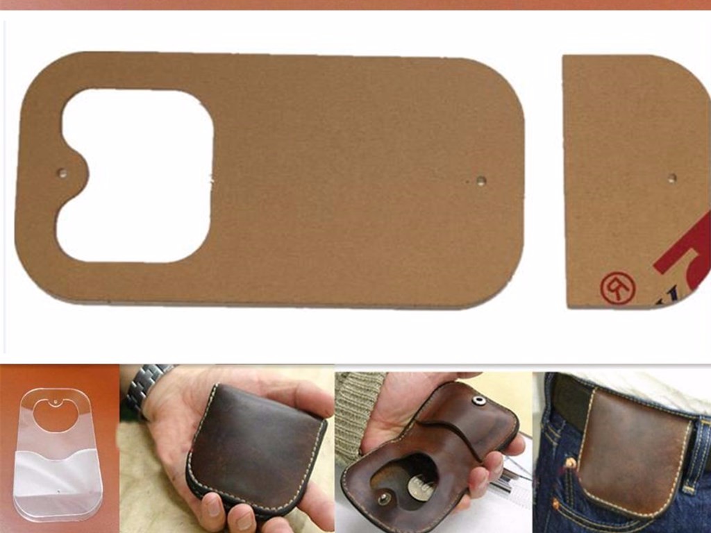 Clear DIY Leather Craft Acrylic Perspex Coin Purse Pattern Stencil Template Tool