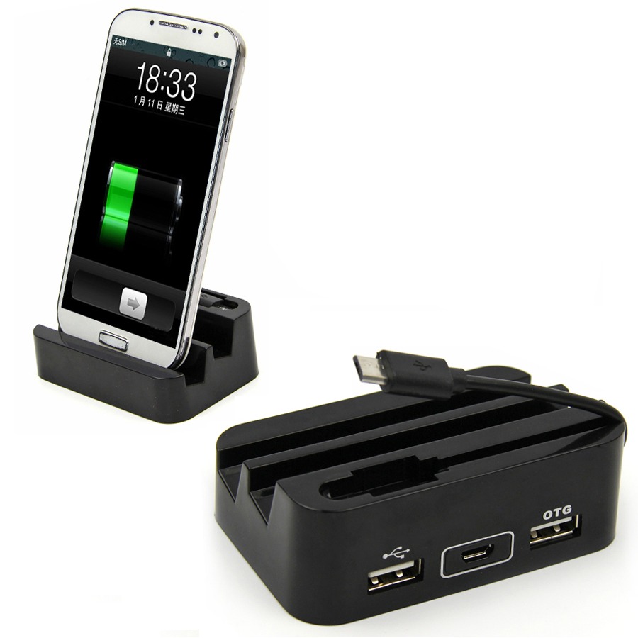 dual otg dual usb phone charger dock holder for samsung galaxy