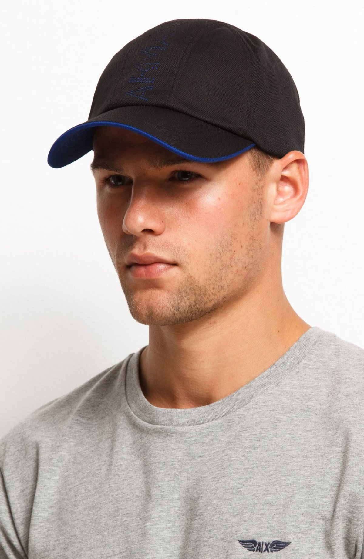about armani exchange aix perforated logo baseball hat black bn