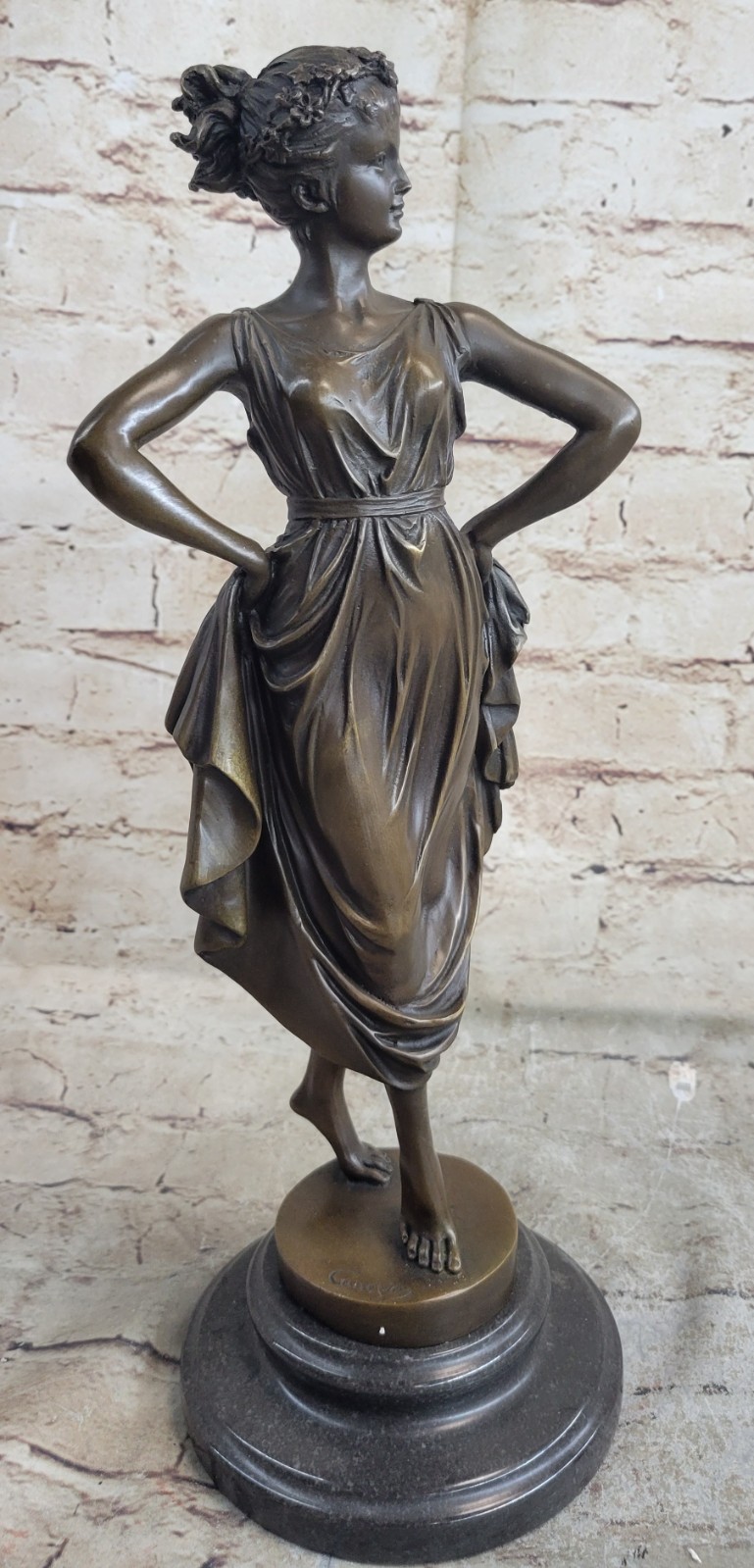 FABULOUS AUSTRIAN ART DECO COLD PAINTED BRONZE LOST WAX DANCER MAIDEN