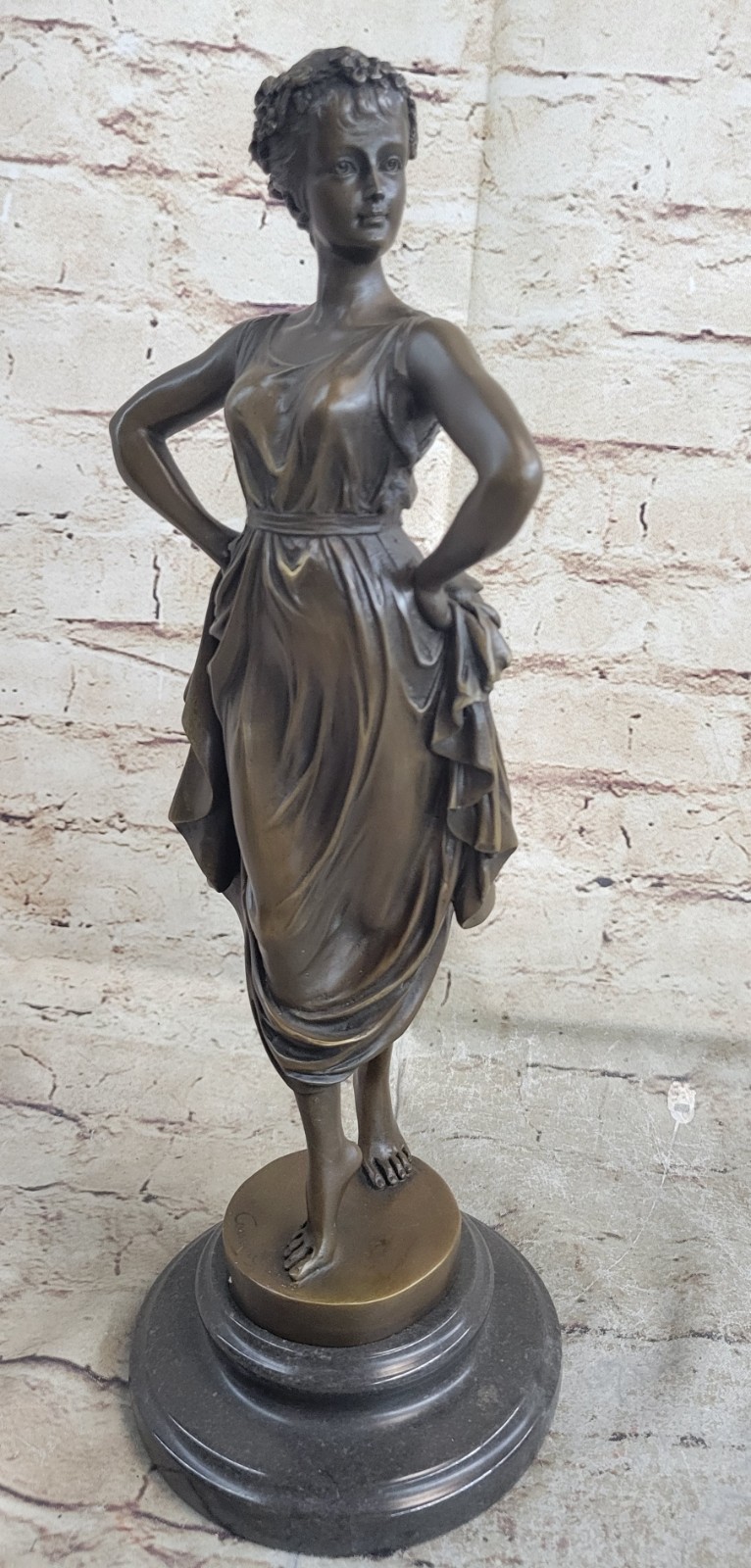 FABULOUS AUSTRIAN ART DECO COLD PAINTED BRONZE LOST WAX DANCER MAIDEN