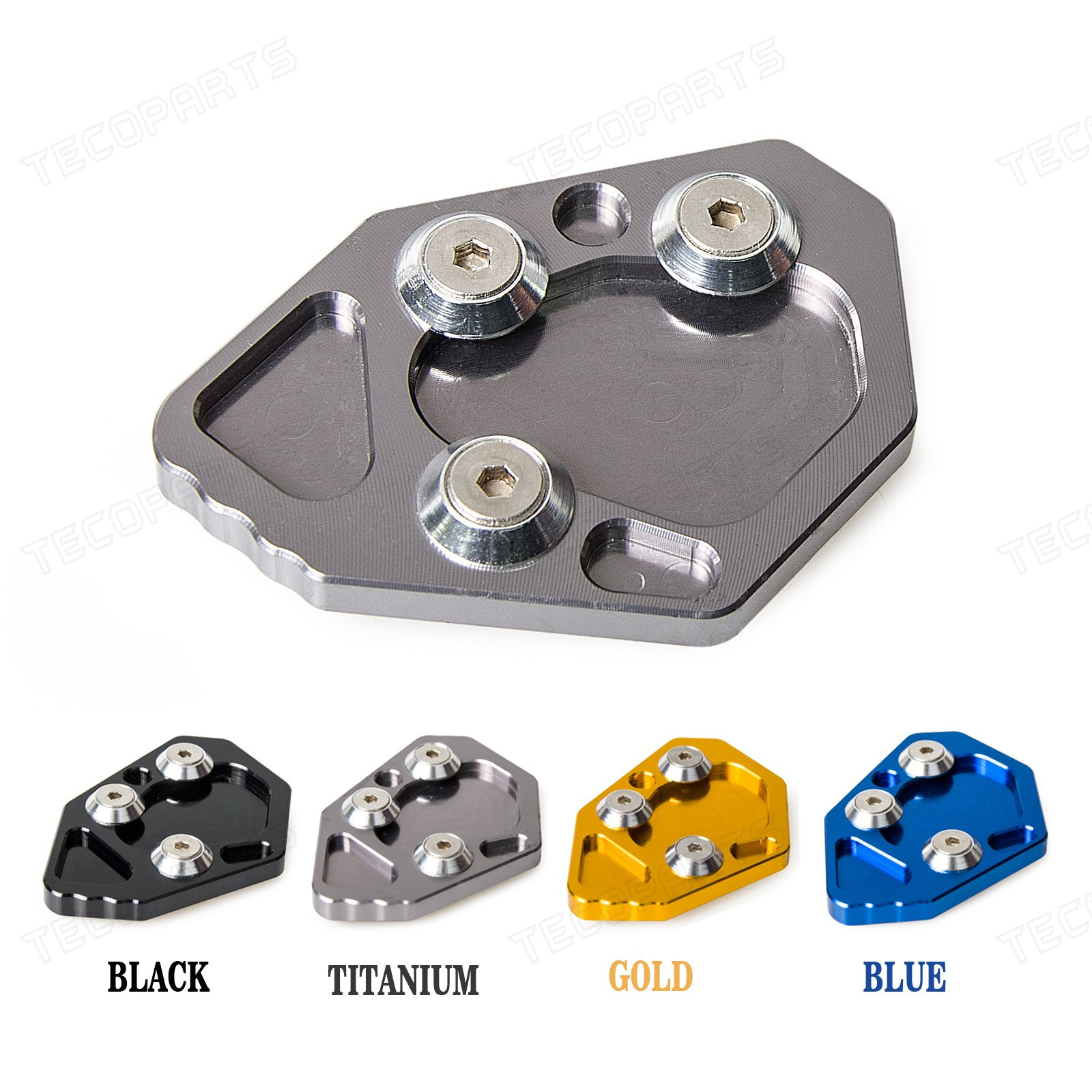 Titanium For 2008-2016 H-o-n-d-a CBR1000RR Aluminum Kickstand Foot Side Stand Enlarger Plate Extension Pad 2009 2010 2011 2012 2013 2014 2015