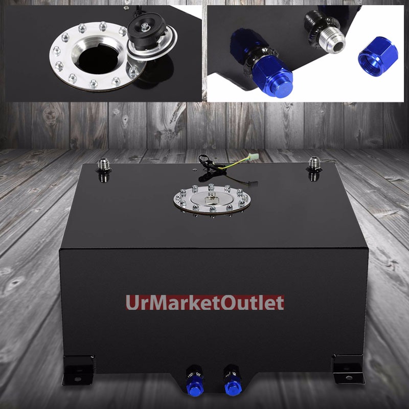 15.5 GALLON//59L POLISH ALUMINUM RACING//DRIFTING FUEL CELL TANK+CAP+LEVEL SENDER
