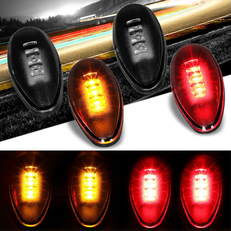 4x Smoke LED Side Marker Light For 0114 GMC Sierra 2500/3500 HD Dually