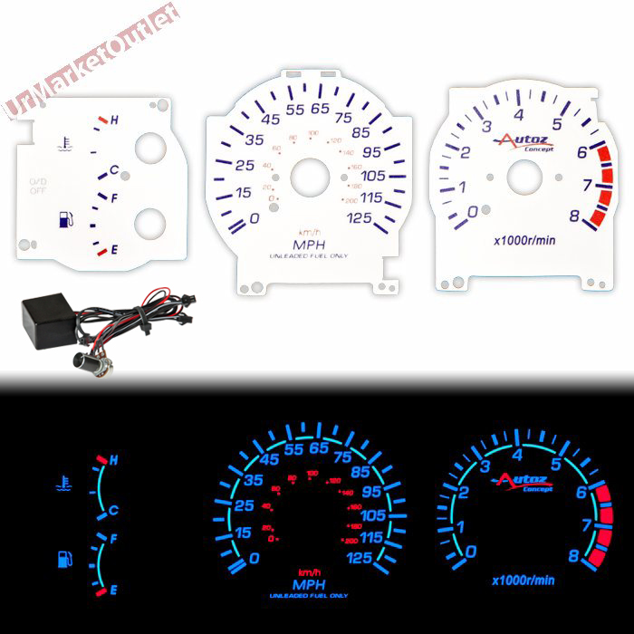 Reverse Indiglo Glow Gauge For Nissan 98-99 Altima GLE//GXE//SE 120MPH 8KRPM AT//MT