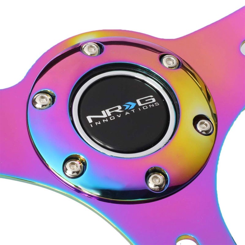 NRG 350mm Chrome /& Chameleon Sparkle 6-Bolt Spoke Aluminum Racing Steering Wheel Horn Button