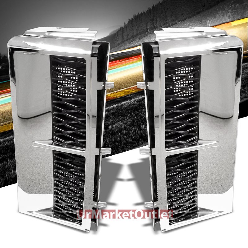 Chrome Body//Black Fender Style Side Vent Grille For 03-12 Range Rover V8 DOHC