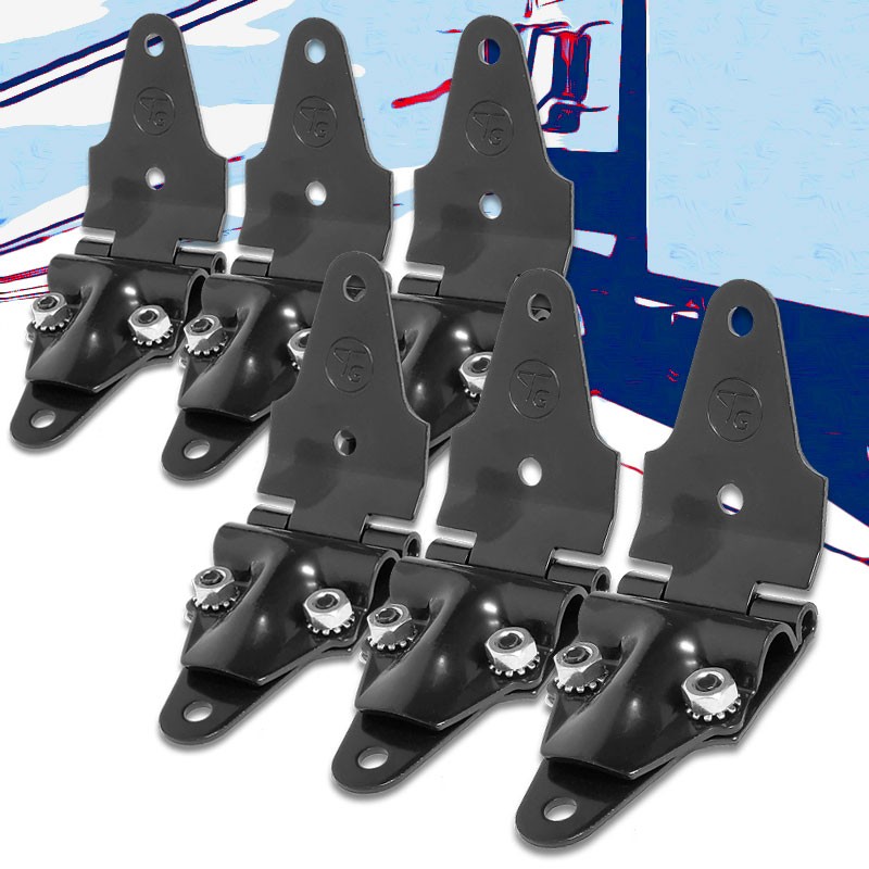 6X Black Transglobal Roll Up End 2" Width Hinge For Freight Trailer
