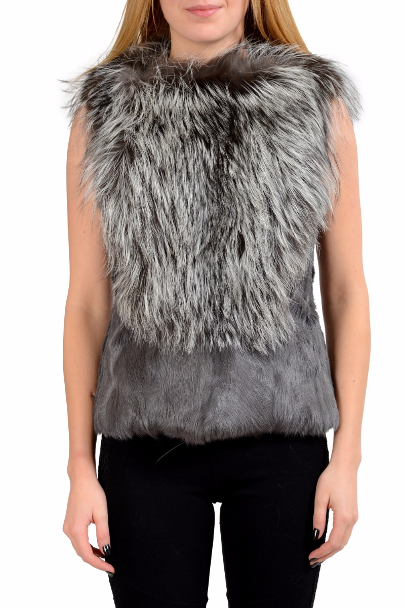 Maison Margiela 1 100% Goat Hair Silver Fox Women's Vest US M IT