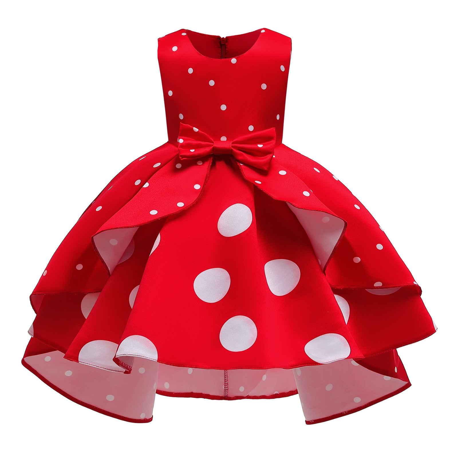 Girls Party Polka Dot Princess Dress Wedding Flower Girl Kids Dresses Xmas Gifts
