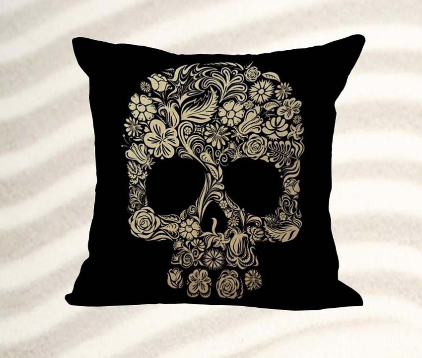 Dead Skull Skateboard Throw Pillow Home Decor Square 18 X 18 Inches Cotton Linen