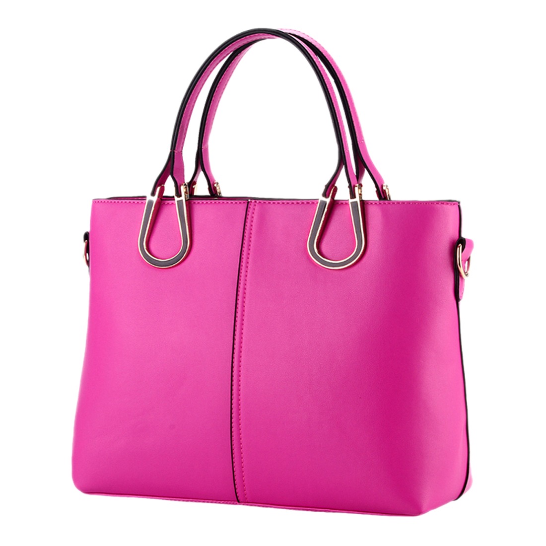 Women PU Leather Shoulder Bag Tote Satchel Black